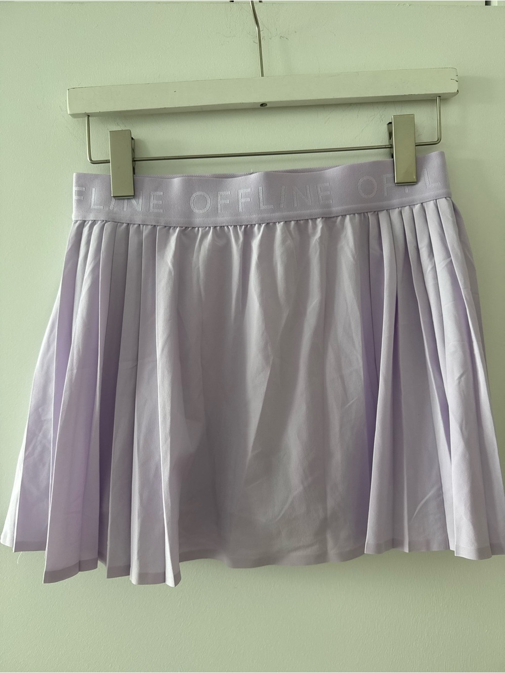 aerie Lavender Pleated Skater Skirt